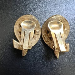 Vintage Mode Art Clip On Earrings Faux Pearl Rhinestone Brushed Gold Tone