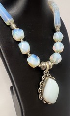 Vintage Opaline Glass Statement Necklace