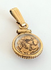 Antique Alaska 20k Natural Gold Placer Nuggets in Floating 14K GF Pendant