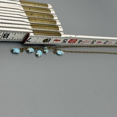 Blue Tulip Beaded Necklace Gold Tone Chain Dainty Charm Vintage 14”