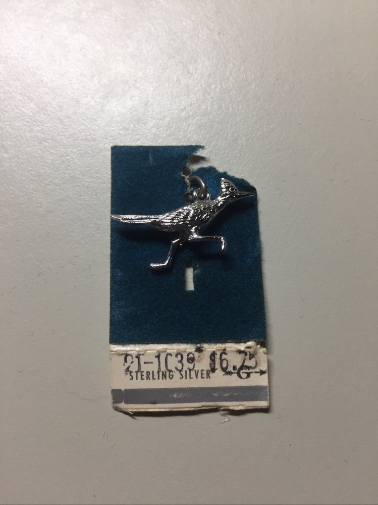 Vintage 1960s Griffith Sterling 3D Road Runner Charm NOS