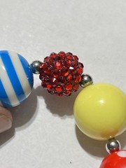 VTG Bubblegum Art Jewelry Lucite Resin Acrylic Faceted Bead Rhinestones Necklace