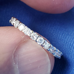 EARTH MINED DIAMOND Deco Style Wedding BAND 14K GOLD Stacking Anniversary RING
