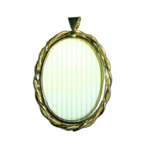 Rose Cameo Style Pendant Necklace 80s Vintage Floral Victorian Revival Jewelry