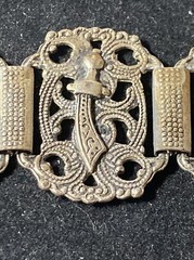 Signed SOUVENIR DE MAROC Bracelet Morocco Camels Sword Hand filigree 7.25″ wrist