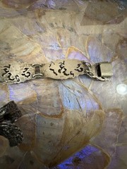 Vintage 900 Silver Bracelet And 800 Brooches