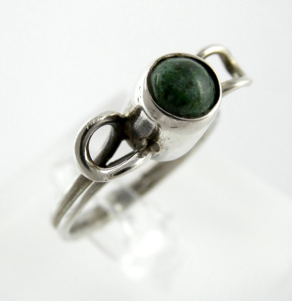 Vintage Unmarked Sterling Silver Chrysocolla Ring Size 8.25 Weighs 2.9g