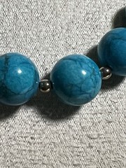 Vintage Jungle Turquoise Graduated Bead Necklace 24″ 58g ROC Clasp Artisan
