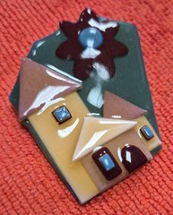 Vintage House Pins by Lucinda Tan Home Large Flower in Sky Pin / Brooch