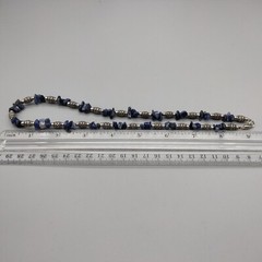 Sodalite Blue Genuine Stone Bead Necklace 18″ Vintage Estate Boho Chic Healing