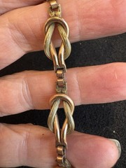Vintage Two Tone Gold Square Knot Bracelet