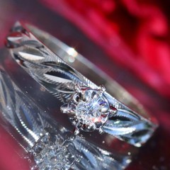 10k white gold engagement ring 0.06ct HSI1 diamond solitaire sz 5 handmade 1.4gr