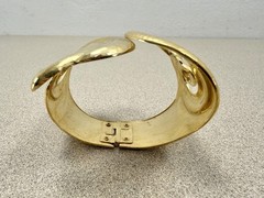Vintage Jose Maria Barrera for Avon CORINTHIAN Hammered Gold Plate Cuff Bracelet
