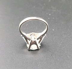 Vtg Sz 5 Ring Teardrop w/ Triangles Cubic Zirconia 18KGE Fashion Jewelry STS#6