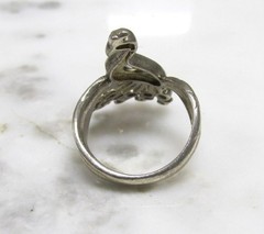 Women’s Sterling Silver Peacock Design Ring w/ Gemstones Sz 7.5 ~ 6.4g ~ 7-C587