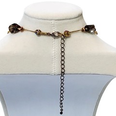 Premier Designs Prism Pendant Necklace Gold Glass Prism Beads Vtg Chunky 14″