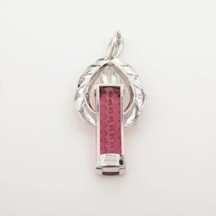 7.70ct Rubellite Tourmaline 0.06ct Diamond Platinum & 18K Yellow Gold Pendant