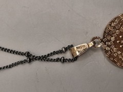 Vtg Germany Religious Cameo Pendant Chain Link Necklace 16″