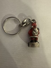 Vintage 3D Holiday Christmas Santa Claus Enamel Pendant Bracelet Charm Keychain