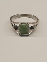 Po Ho Co Sterling Silver Vintage Jade Ring