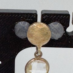 Dangle Gemstone Earrings Gold Over 925 Labradorite Smoky & Clear Quartz 2in Drop