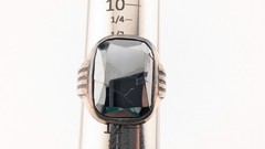 Vintage Sterling Silver Ring Hematite Stone Cracked Broken Size 11.25