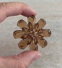 Vintage Rhinestone Flower Brooch Pin Pendant