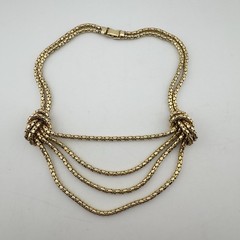 Antique Art Deco 12k Yellow Gold Filled Snake Chain Choker Necklace Bigney 1930s
