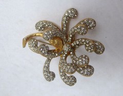 Vintage Signed Mimi Di N 3D Dimensional Pave Faux Diamond Style Brooch / Pin