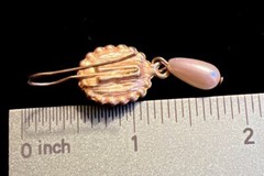Vintage Goldtone Dangle Drop Faux Pearl French Wire Earrings 1 3/4” L
