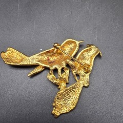 Red Colorful Enamel Pair of Birds Brooch Animal Costume Jewelry