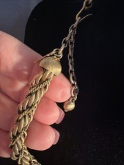RARE VINTAGE SIGNED MONET THICK GOLD TONE BRAIDED NECKLACE Lovely Old Pawn J