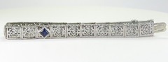 Antique 1920’s Diamond Filigree Bracelet Platinum 14KW 8″x 3.04″ EGL USA 11.8Gms