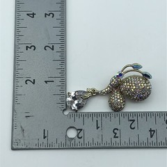 Beautiful Pave AB rhinestone butterfly brooch pin large dangle stone