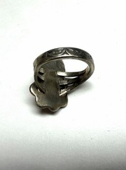 Native Sterling Silver Coral Leaf Ring Sz 5.25