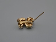 Letter L Convertible 3-in-1 Ring Pendant Brooch 18k GP Rhinestone Sz 6.25 15mm