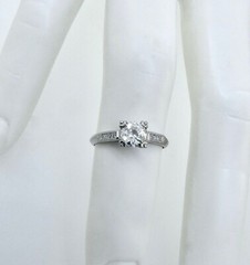 Vintage 1940’s Palladium Diamond Engagement Ring. **.50 CTS +**