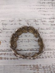 Bracelet Art Deco Metal Tarnished Fold-Over Clasp