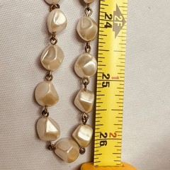 Vintage Freirich 52″ Lucite (?) Faux Baroque Pearl Necklace Gold Tone Signed