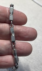 Vintage Mexican Sterling Silver Link Bracelet 8 1/2 Inches