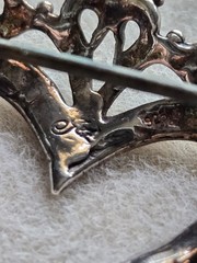 Vintage Jezlaine Sterling Silver Heart Brooch Ornate Filigree 925 Pin