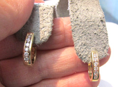 Estate 14k Gold Natural Diamond Huggie Earrings .60 ctw VS1-G MAKE OFFER