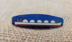 Vtg General Dynamics Quincy Shipbuilding Enamel Tie Scarf Clasp Clip Bar