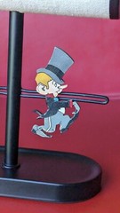 Vintage Handmade Wood Cartoon Mr. Magoo Looney Inspired Black Top Hat Man 3″ PIN