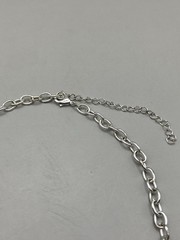 Vintage Boho Chic Silver Tone Medallion Blue Bead Necklace