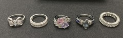 ✨Lot Of 5 Vintage To Now Beautiful Gemstone Estate Rings, All Size 6✨