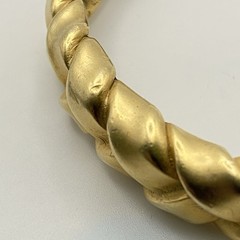 Vintage Erwin Pearl Thick Braided Gold-Tone Cuff Bracelet Statement 90s Runway