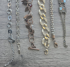 Modern Bracelet Lot Clasp 7-8″ Mixed Metals lot of 6 Signed Marcasite