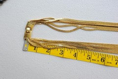 Necklace Monet Long layered shiny gold tone chain 27″ statement signed AF9