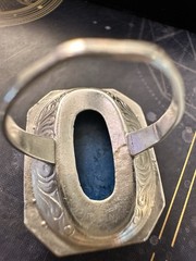 Antique/Vintage Sterling Silver Lapis Lazuli And Marcasite Ring. Art Deco